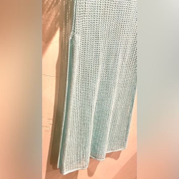 EILEEN FISHER 100% Organic Linen Aqua Mesh Coverup - Picture 5 of 5